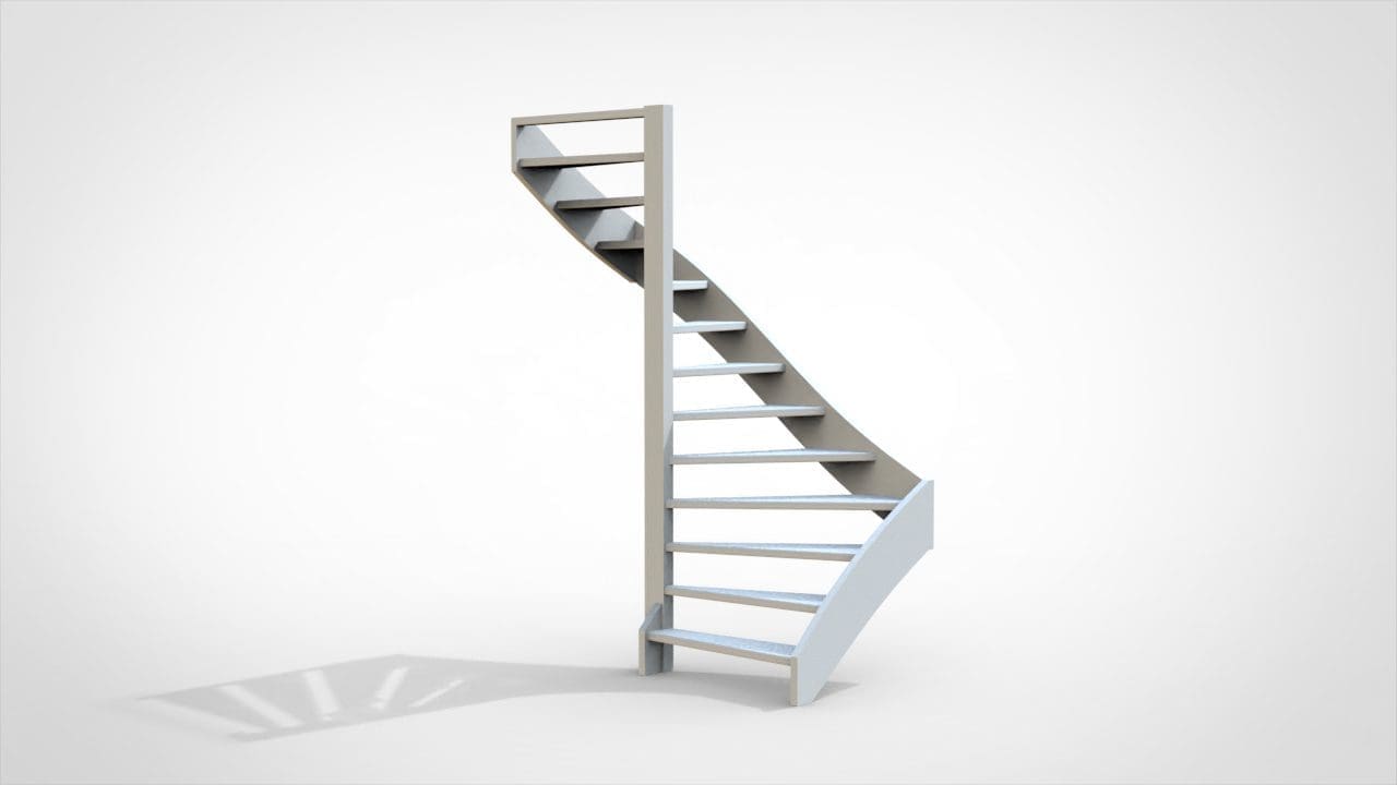 Halveslag trap links